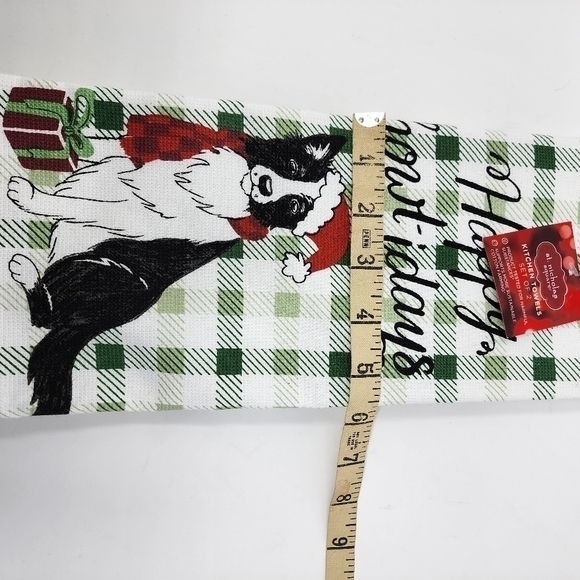 St.‎ Nicholas Square Dog Happy Howlidays Set Of Two Kitchen Towels NWT - Picture 6 of 7